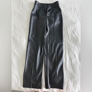 Zara Women's Sleek Faux Leather Black Pants